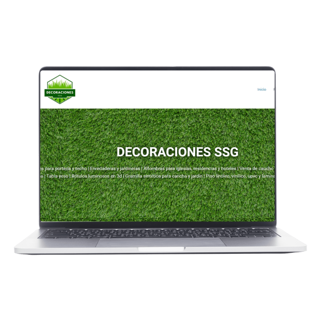 Página SSG Decoraciones echa por MasterWebby